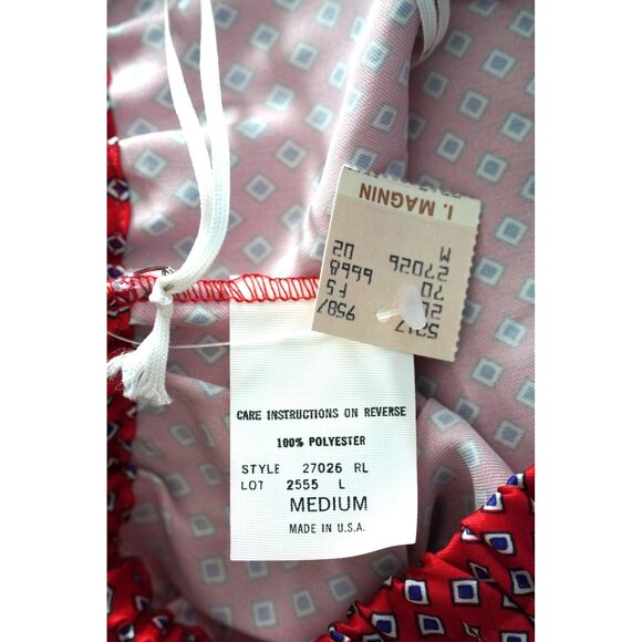 Vintage 80s Donna Richard for Gilligan O'Malley Silky Geometric Print Pajama Set - Picture 10 of 12